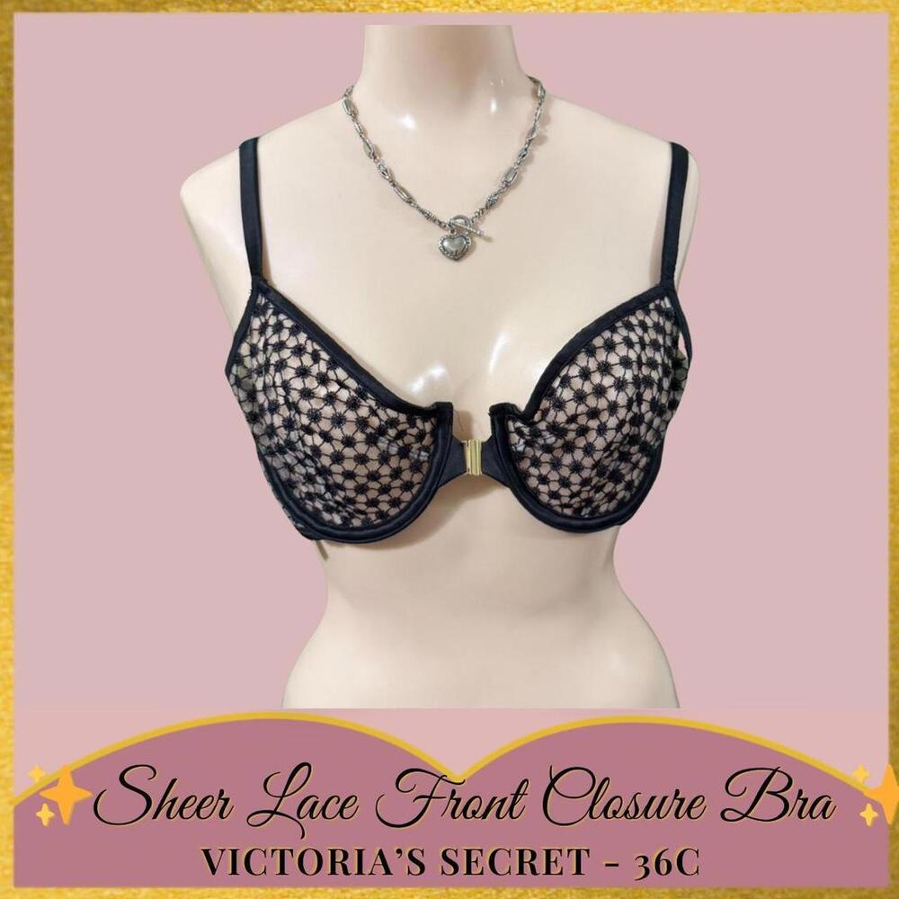 🔥 VICTORIA’S SECRET BLACK LACE BRA – SIZE 36C 🔥